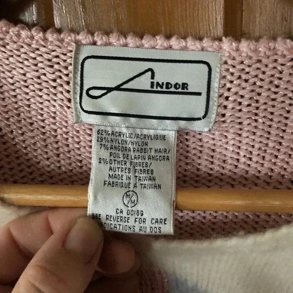 Vintage Angora Blend Geometric Sweater - Picture 3 of 14